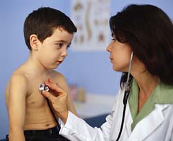 Freedom Scope - History of Stethoscope Images - Woman listening to boy's chest